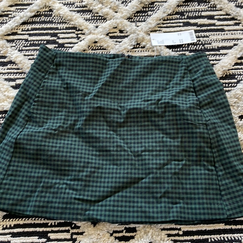 Urban outfitters green and black plaid skirt